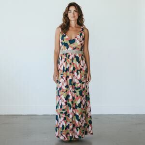 Ruby Rd. Women's Multicolor Graphics Sleeveless Maxi Dress Size S